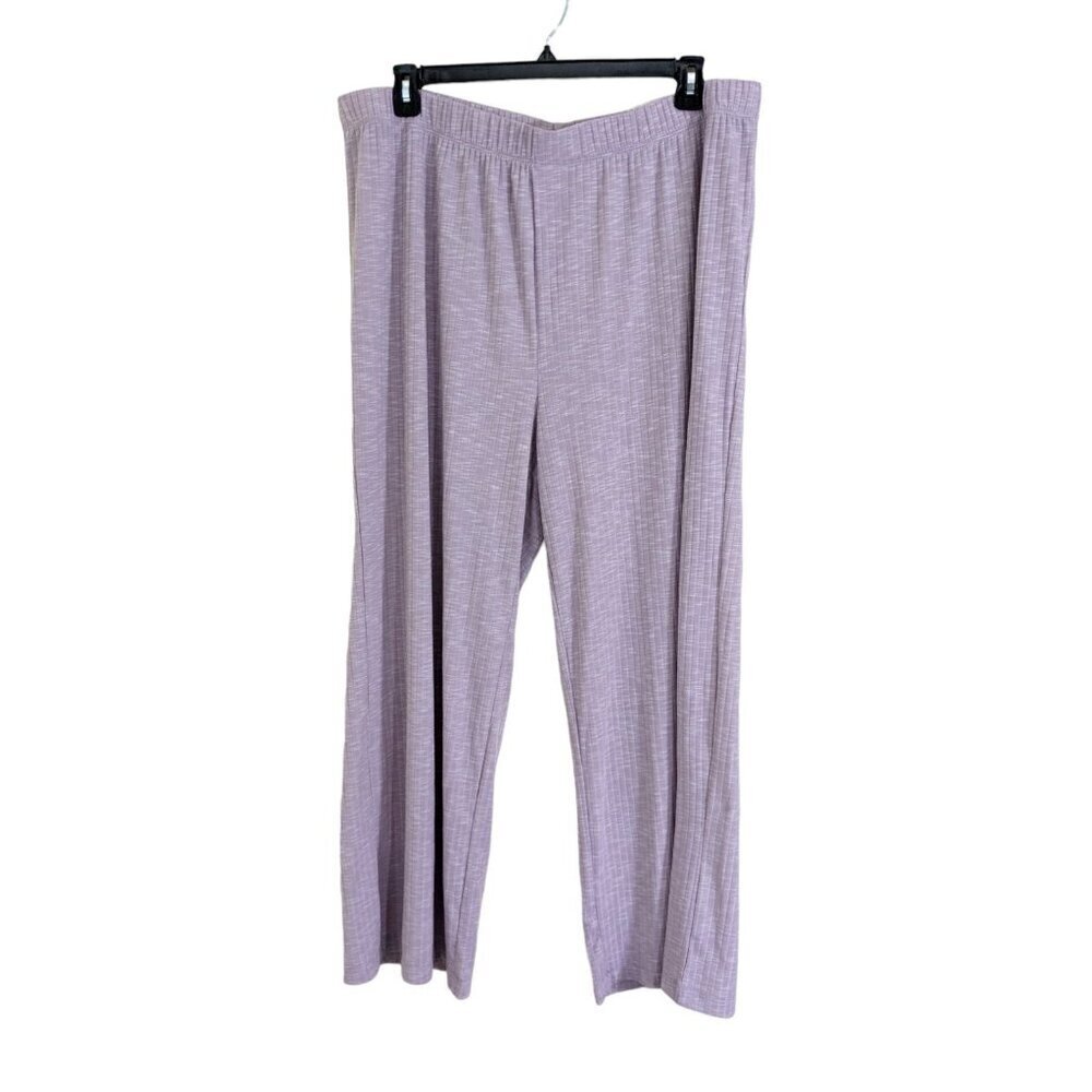Womens Lounge Pajama Pants Plus Size 1X Dusty Rose Stretch Sleepwear